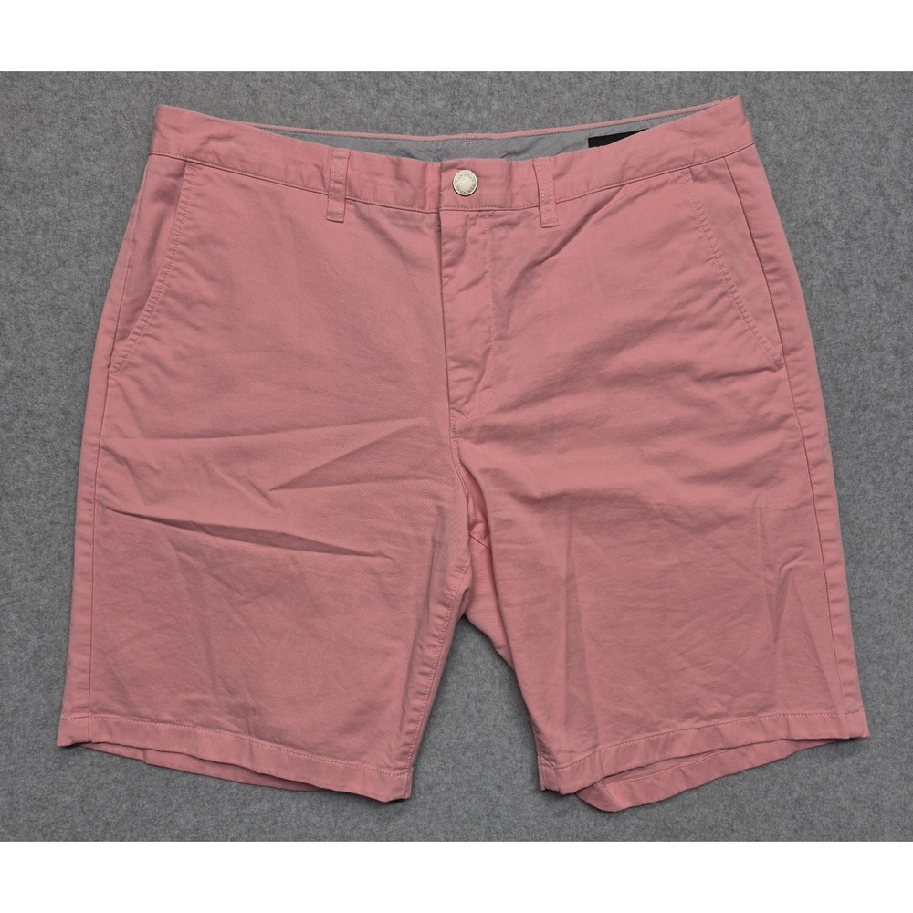 Bonobos Stretch Washed Chino Shorts Mens 35 9in Salmon Pink Cotton Flat Front